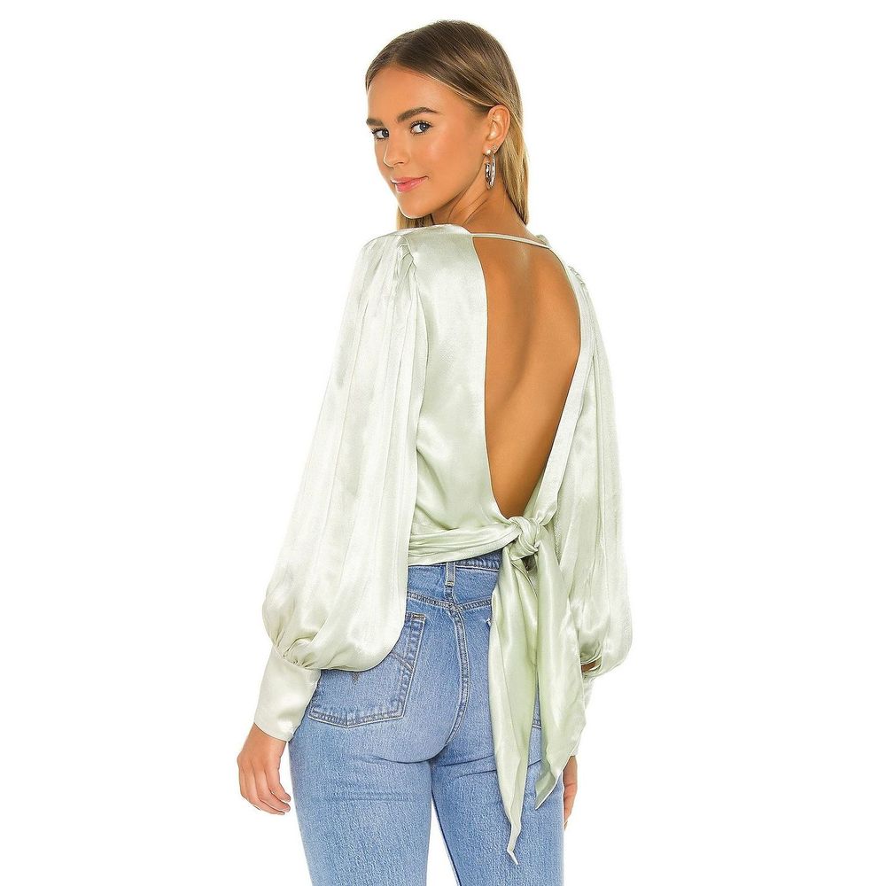 NEW Size Aus 10 / US S Bardot Opal Blouse in Pistachio REVOLVE MSRP $89